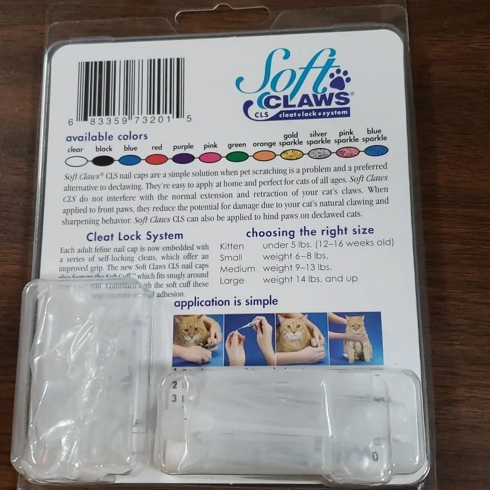 NEW Soft Claws Nail Caps‎ for Cats 40 Caps & Adhesive 4 Complete Applications